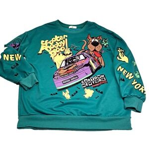 Vtg Scooby Doo Cartoon Network New York Racing Sweatshirt All Over NWOT Ghosts